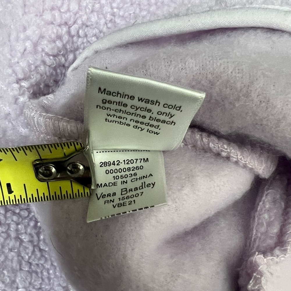 Vera Bradley Teddy Fleece Pocket Pullover Plum Pansies - Picture 10 of 10